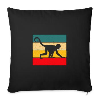monkey - Sofa pillowcase 17,3'' x 17,3'' (45 x 45 cm) - black - Front