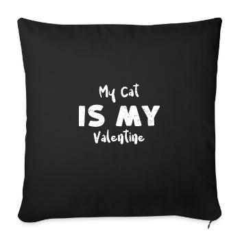 My Cat Is My Valentine - Cats - Sofa pillowcase 17,3'' x 17,3'' (45 x 45 cm) - black - Front
