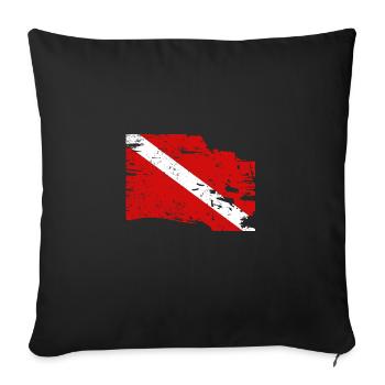 Vintage diving flag - Sofa pillowcase 17,3'' x 17,3'' (45 x 45 cm) - black - Front