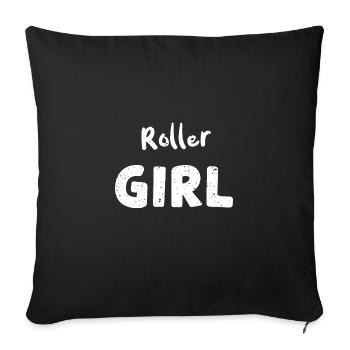 Roller Girl - Skating - Sofa pillowcase 17,3'' x 17,3'' (45 x 45 cm) - black - Front