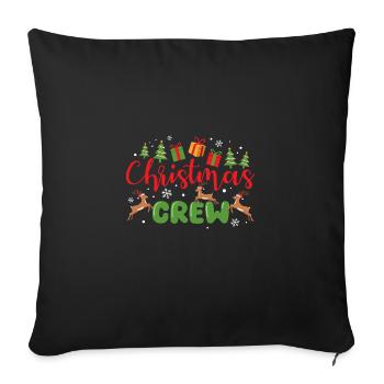 Christmas Time Christmas Christmas Crew - Sofa pillowcase 17,3'' x 17,3'' (45 x 45 cm) - black - Front