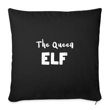 La Reine Elfe - Elfe de Noël - Housse de coussin décorative 45 x 45 cm - noir - Devant