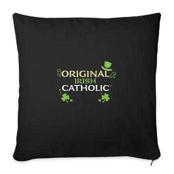 Catholique irlandais d’origine - Housse de coussin décorative 45 x 45 cm - noir - Devant