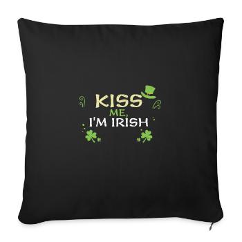 Embrasse-moi, je suis irlandais - Housse de coussin décorative 45 x 45 cm - noir - Devant