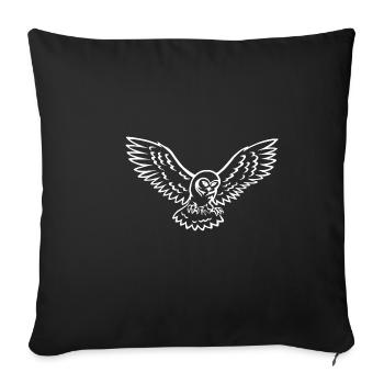 OWL - Sofa pillowcase 17,3'' x 17,3'' (45 x 45 cm) - black - Front