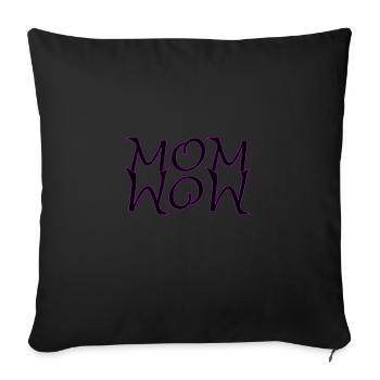 Super MoM - WoW SVG Graphics pour la fête des mères - Housse de coussin décorative 45 x 45 cm - noir - Devant