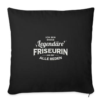 Haare Schneiden Stylist Friseursalon Salon Friseur - Sofakissenbezug 45 x 45 cm - Schwarz - Vorne