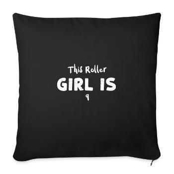 This Roller Girl Is 9 - Birthday - Sofa pillowcase 17,3'' x 17,3'' (45 x 45 cm) - black - Front