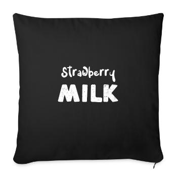 Strawberry Milk - Cow - Sofa pillowcase 17,3'' x 17,3'' (45 x 45 cm) - black - Front