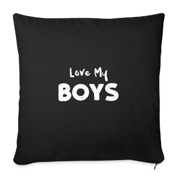 Love My Boys - Baseball - Sofa pillowcase 17,3'' x 17,3'' (45 x 45 cm) - black - Front