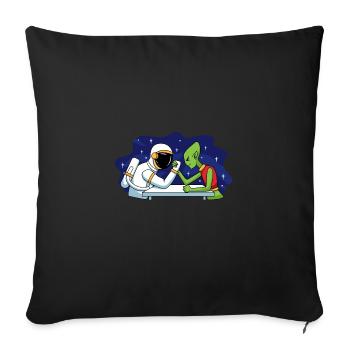 Sonnensystem Universum Sterne Alien Astronaut - Sofakissenbezug 45 x 45 cm - Schwarz - Vorne