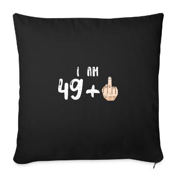 J’ai 49 ans + 1 - 50e anniversaire - Housse de coussin décorative 45 x 45 cm - noir - Devant