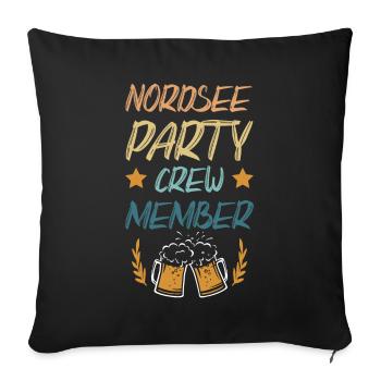 Équipage de la fête en mer du Nord - Housse de coussin décorative 45 x 45 cm - noir - Devant