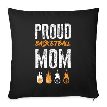 Basketball Mom - Sofa pillowcase 17,3'' x 17,3'' (45 x 45 cm) - black - Front