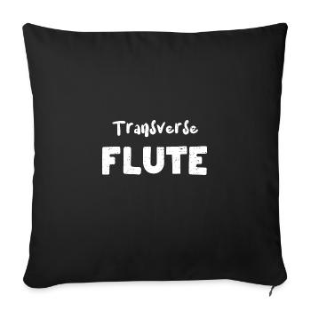 Flûte traversière - Musicien - Housse de coussin décorative 45 x 45 cm - noir - Devant