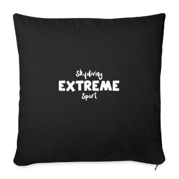 Parachutisme Sport Extrême - Loisirs - Housse de coussin décorative 45 x 45 cm - noir - Devant