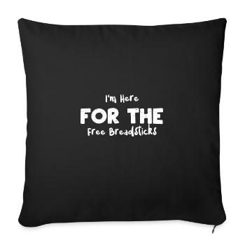 Je suis ici pour les gressins gratuits - Housse de coussin décorative 45 x 45 cm - noir - Devant