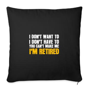 Retraite - Pension - Housse de coussin décorative 45 x 45 cm - noir - Devant