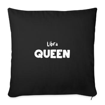 Libra Queen - Astrology - Sofa pillowcase 17,3'' x 17,3'' (45 x 45 cm) - black - Front
