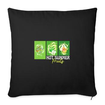 Hot Summer Fruits - Sofa pillowcase 17,3'' x 17,3'' (45 x 45 cm) - black - Front