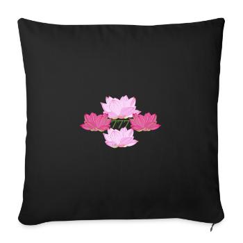 Spiritual Lotus 777 Angel number - Sofa pillowcase 17,3'' x 17,3'' (45 x 45 cm) - black - Front