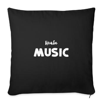 House Music - Music - Housse de coussin décorative 45 x 45 cm - noir - Devant