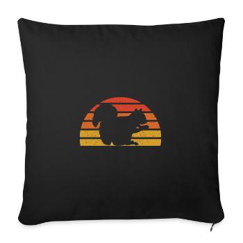 Écureuil - Housse de coussin décorative 45 x 45 cm - noir - Devant