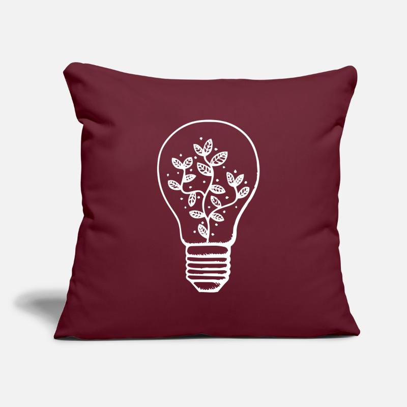Plant light bulb nature gift idea white Sofa pillowcase 17,3'' x 17,3'' (45 x 45 cm)