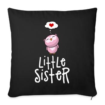 Petite soeur - Housse de coussin décorative 45 x 45 cm - noir - Devant