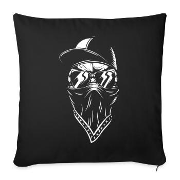 totenkopf 08 gaming hip hop gangster fighter thug - Sofakissenbezug 45 x 45 cm - Schwarz - Vorne