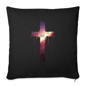 Bloody cross with sun - Sofa pillowcase 17,3'' x 17,3'' (45 x 45 cm) - black - Front