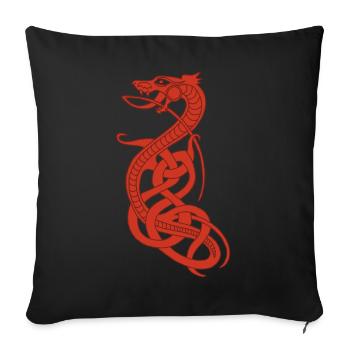 Infinite red snake - Sofa pillowcase 17,3'' x 17,3'' (45 x 45 cm) - black - Front
