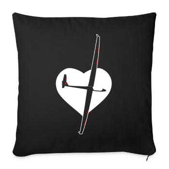 Glider Gliding Gliding Glider Flying - Sofa pillowcase 17,3'' x 17,3'' (45 x 45 cm) - black - Front
