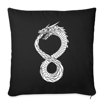 Dragon infini blanc - Housse de coussin décorative 45 x 45 cm - noir - Devant