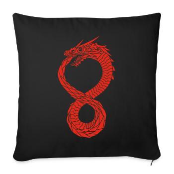 Red Infinite Dragon - Sofa pillowcase 17,3'' x 17,3'' (45 x 45 cm) - black - Front
