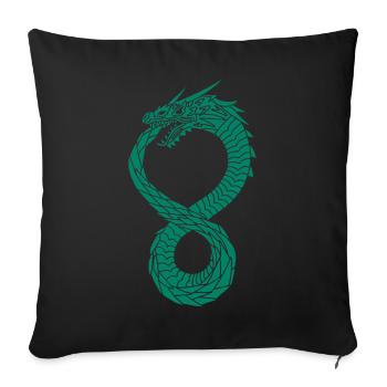 Green Infinite Dragon - Sofa pillowcase 17,3'' x 17,3'' (45 x 45 cm) - black - Front
