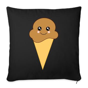 Kawaii Eis Kawaii Schokolade Kawaii Eiscreme - Sofakissenbezug 45 x 45 cm - Schwarz - Vorne
