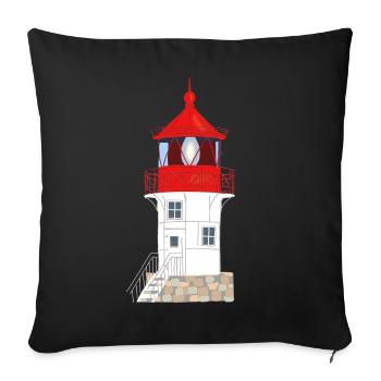 Insel Hiddensee, Leuchtturm Gellen, ohne Text - Sofakissenbezug 45 x 45 cm - Schwarz - Vorne