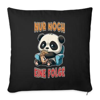 Serienjunkie Serienmarathon Panda Popcorn Couch - Sofakissenbezug 45 x 45 cm - Schwarz - Vorne