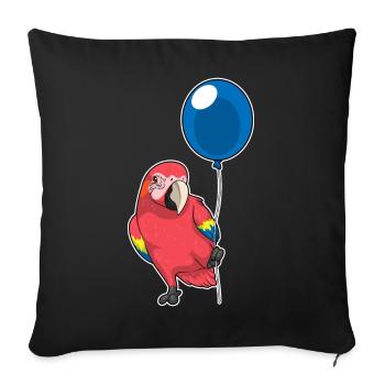 Ballon perroquet - Housse de coussin décorative 45 x 45 cm - noir - Devant