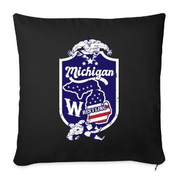 Michigan Wrestling - Housse de coussin décorative 45 x 45 cm - noir - Devant