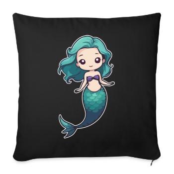 Mermaid - Sofa pillowcase 17,3'' x 17,3'' (45 x 45 cm) - black - Front