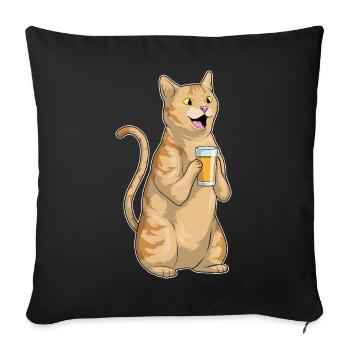 Katze Saft - Sofakissenbezug 45 x 45 cm - Schwarz - Vorne
