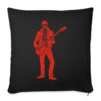 Guitarist Skeleton (Red) - Sofa pillowcase 17,3'' x 17,3'' (45 x 45 cm) - black - Front