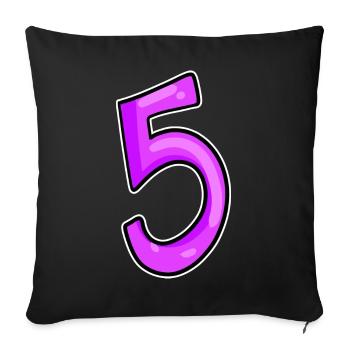 5 - Sofakissenbezug 45 x 45 cm - Schwarz - Vorne