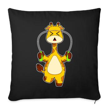 Giraffe Jumping Rope Skipping Rope Fitness - Sofa pillowcase 17,3'' x 17,3'' (45 x 45 cm) - black - Front