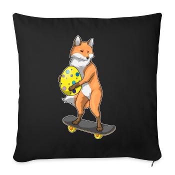 Fox Easter Skateboard - Housse de coussin décorative 45 x 45 cm - noir - Devant