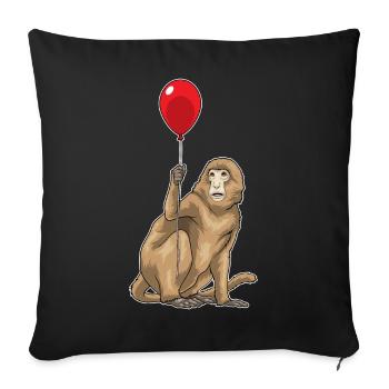 Affe Luftballon - Sofakissenbezug 45 x 45 cm - Schwarz - Vorne
