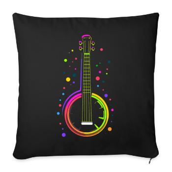 Banjo Cartoon Style - Sofa pillowcase 17,3'' x 17,3'' (45 x 45 cm) - black - Front