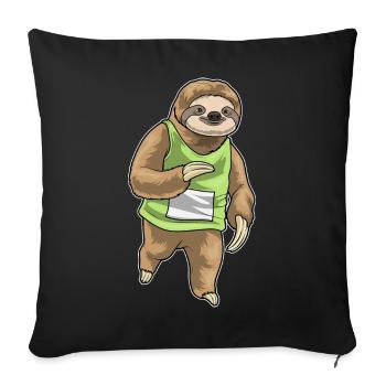 Sloth Jogger Jogging Sport - Sofa pillowcase 17,3'' x 17,3'' (45 x 45 cm) - black - Front